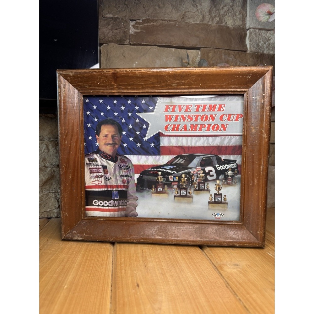 Vintage Dale Earnhardt Framed Winston Cup Portrait Circa 1992 NASCAR Collectible